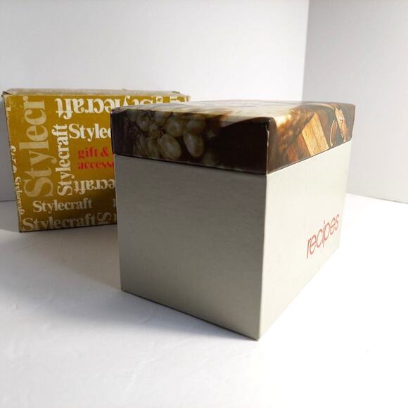 Stylecraft of Baltimore Recipe Box 1981 File w/ Cards Cheese Vintage Cardboard - Picture 5 of 10